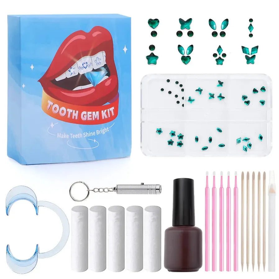 JMT-089866 3D Crystal Diamond Tooth Gem Kit for Custom Teeth Jewelry - Various Shapes and Colors