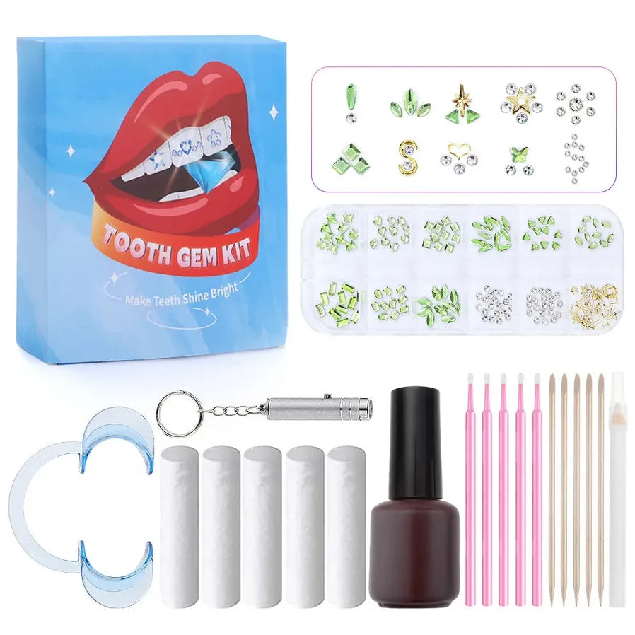 JMT-089866 3D Crystal Diamond Tooth Gem Kit for Custom Teeth Jewelry - Various Shapes and Colors