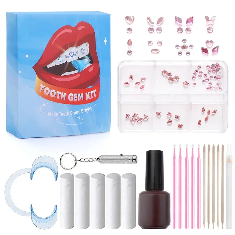 JMT-089866 3D Crystal Diamond Tooth Gem Kit for Custom Teeth Jewelry - Various Shapes and Colors