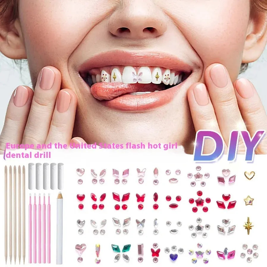 JMT-089866 3D Crystal Diamond Tooth Gem Kit for Custom Teeth Jewelry - Various Shapes and Colors