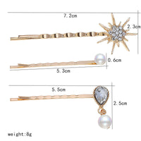 HKM-544083 Elegant Three-Piece Flower Hairclip Set in Alloy for Women