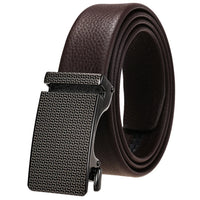 HKM-323731 Genuine Leather Automatic Buckle Belt for Men in Black and Brown