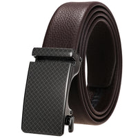 HKM-323731 Genuine Leather Automatic Buckle Belt for Men in Black and Brown