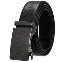 HKM-323731 Genuine Leather Automatic Buckle Belt for Men in Black and Brown