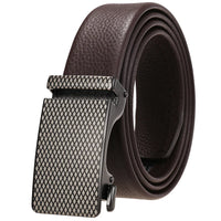 HKM-323731 Genuine Leather Automatic Buckle Belt for Men in Black and Brown