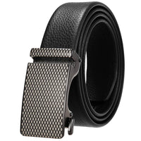 HKM-323731 Genuine Leather Automatic Buckle Belt for Men in Black and Brown