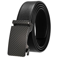 HKM-323731 Genuine Leather Automatic Buckle Belt for Men in Black and Brown