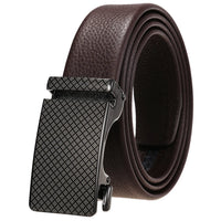 HKM-323731 Genuine Leather Automatic Buckle Belt for Men in Black and Brown