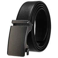 HKM-323731 Genuine Leather Automatic Buckle Belt for Men in Black and Brown