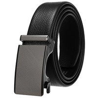 HKM-323731 Genuine Leather Automatic Buckle Belt for Men in Black and Brown