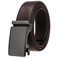 HKM-323731 Genuine Leather Automatic Buckle Belt for Men in Black and Brown