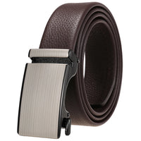 HKM-323731 Genuine Leather Automatic Buckle Belt for Men in Black and Brown