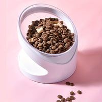 HKM-450003 Ergonomic Elevated Cat Food Bowl for Neck Support, Anti-Vomit Tilt Design, Durable Plastic, Suitable for Dry and Wet Food