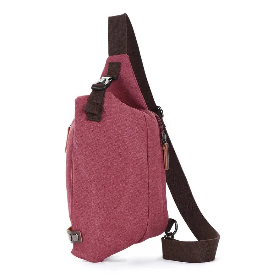 HKM-681043 Canvas Crossbody Shoulder Bag for Men - Stylish Sports Chest Pack
