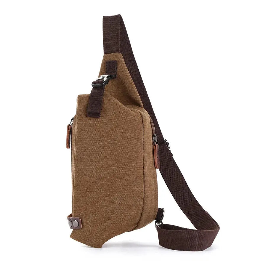 HKM-681043 Canvas Crossbody Shoulder Bag for Men - Stylish Sports Chest Pack