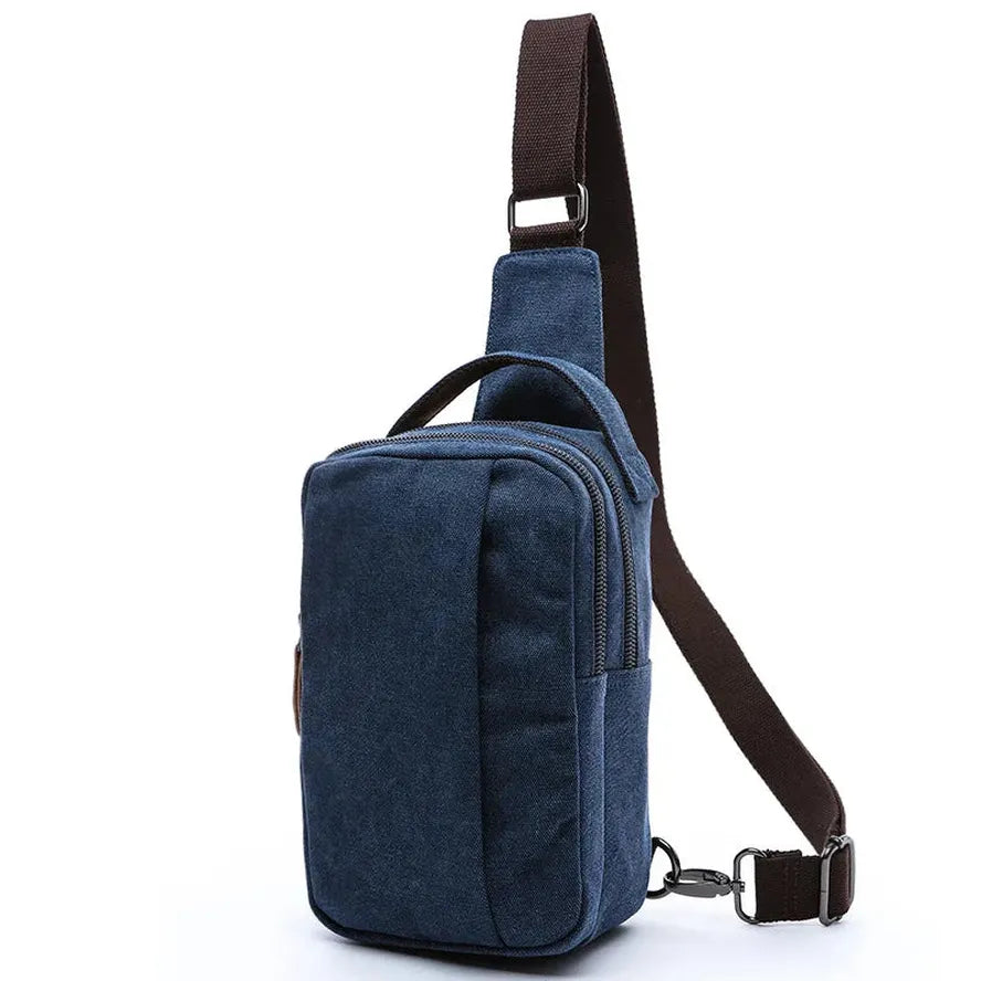 HKM-681043 Canvas Crossbody Shoulder Bag for Men - Stylish Sports Chest Pack