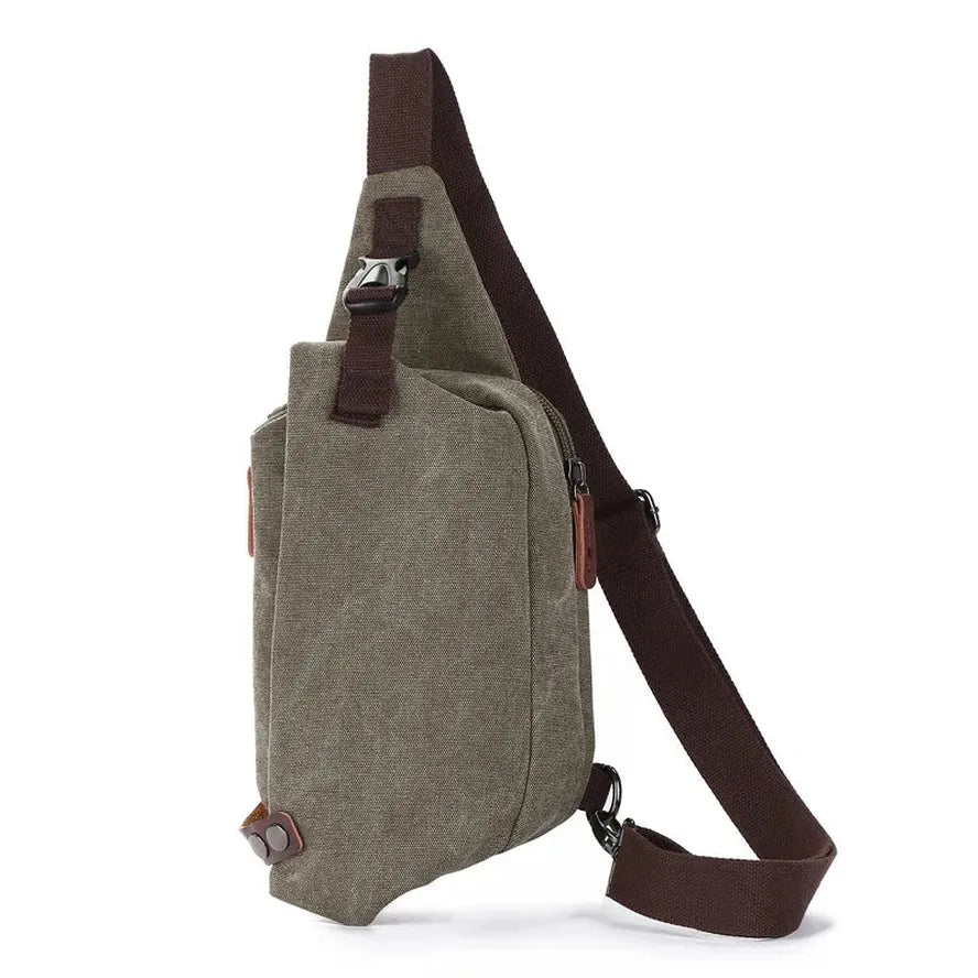 HKM-681043 Canvas Crossbody Shoulder Bag for Men - Stylish Sports Chest Pack