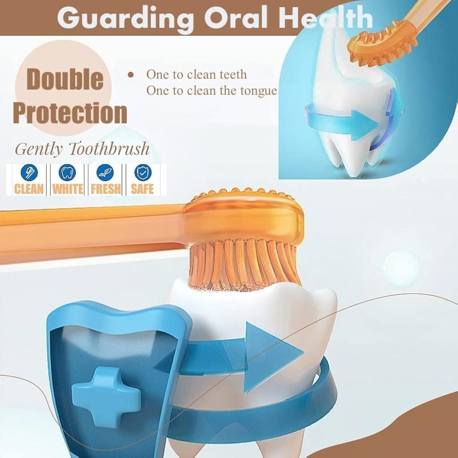 HKM-727507 360-Degree Silicone Dog and Cat Toothbrush with Tongue Cleaner and Storage Cup for Effective Dental Care