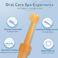 HKM-727507 360-Degree Silicone Dog and Cat Toothbrush with Tongue Cleaner and Storage Cup for Effective Dental Care