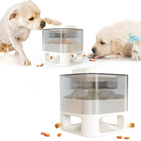 HKM-694867 Square Bullet Food Dispenser for Dogs and Cats - Interactive Pet Feeder Toy with Anti-Slip Design and Emergency Feeding Function