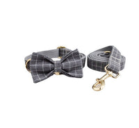 HKM-992915 Velvet Pet Collar with Matching Traction Rope and Bow Tie Set