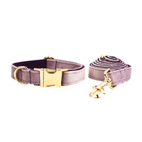 HKM-992915 Velvet Pet Collar with Matching Traction Rope and Bow Tie Set