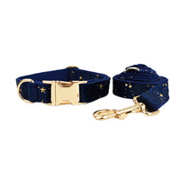 HKM-992915 Velvet Pet Collar with Matching Traction Rope and Bow Tie Set