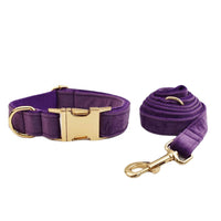 HKM-992915 Velvet Pet Collar with Matching Traction Rope and Bow Tie Set