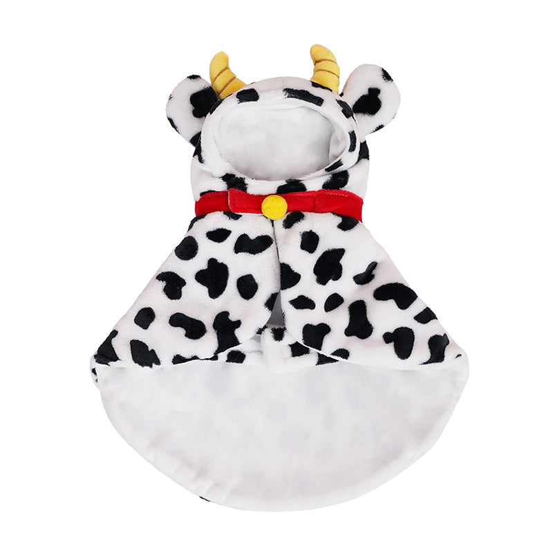 HKM-754195 Warm Cow Cloak for Cats - Stylish Four Seasons Pet Clothes