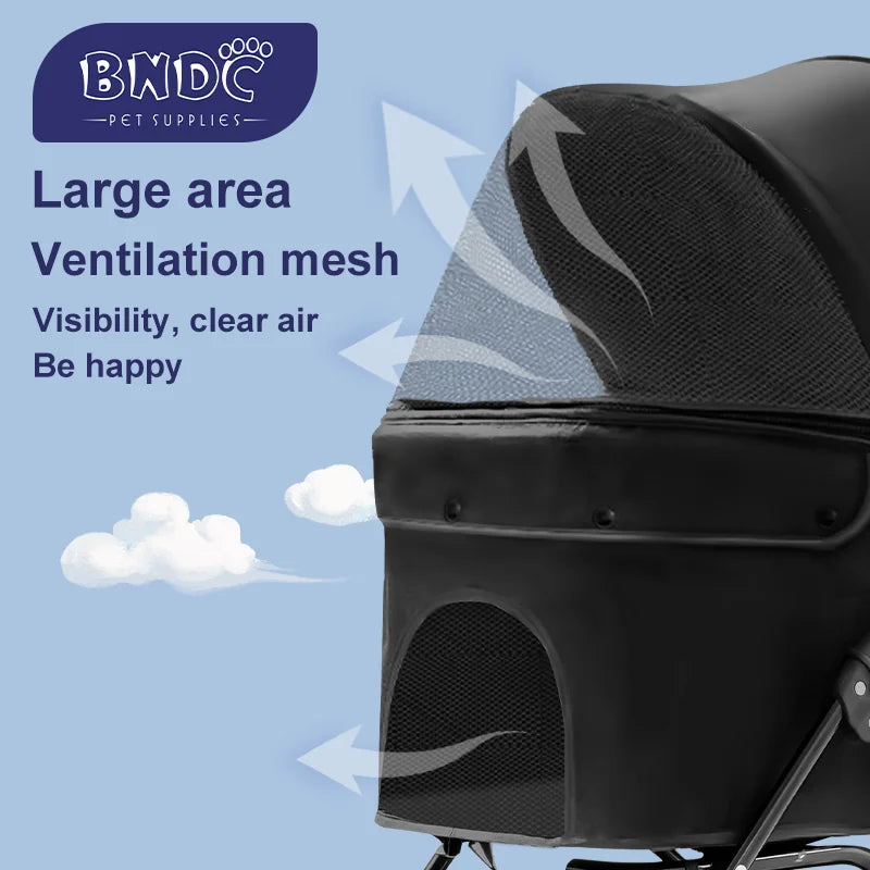 JMT-092746 Compact Foldable Pet Stroller for Travel with Dogs and Cats