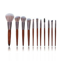 HKM-772947 Portable Man-Made Fiber Hair Makeup Brush with Wooden Handle - 18cm Length