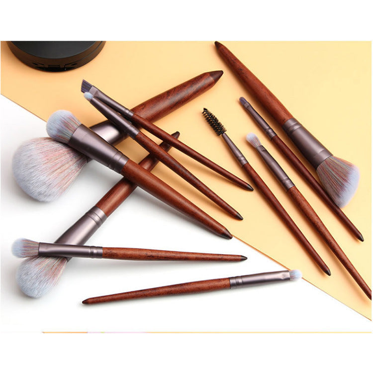 HKM-772947 Portable Man-Made Fiber Hair Makeup Brush with Wooden Handle - 18cm Length