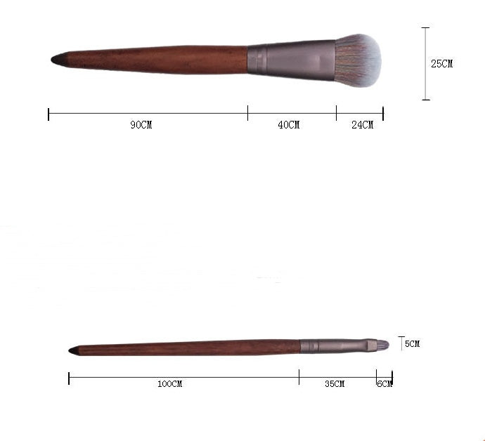 HKM-772947 Portable Man-Made Fiber Hair Makeup Brush with Wooden Handle - 18cm Length