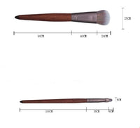 HKM-772947 Portable Man-Made Fiber Hair Makeup Brush with Wooden Handle - 18cm Length