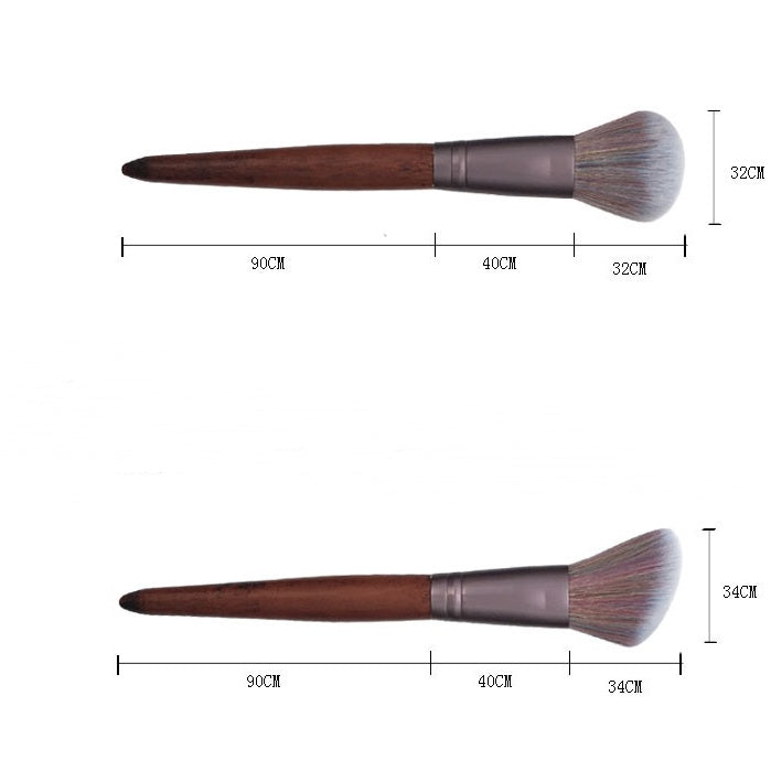 HKM-772947 Portable Man-Made Fiber Hair Makeup Brush with Wooden Handle - 18cm Length