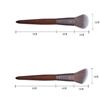 HKM-772947 Portable Man-Made Fiber Hair Makeup Brush with Wooden Handle - 18cm Length