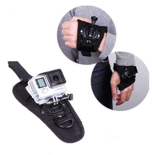 KTX-725523 360-Degree Rotating Palm Wrist Strap for Action Cameras - Comfortable and Versatile Mount for Cycling, Snowboarding, and Surfing