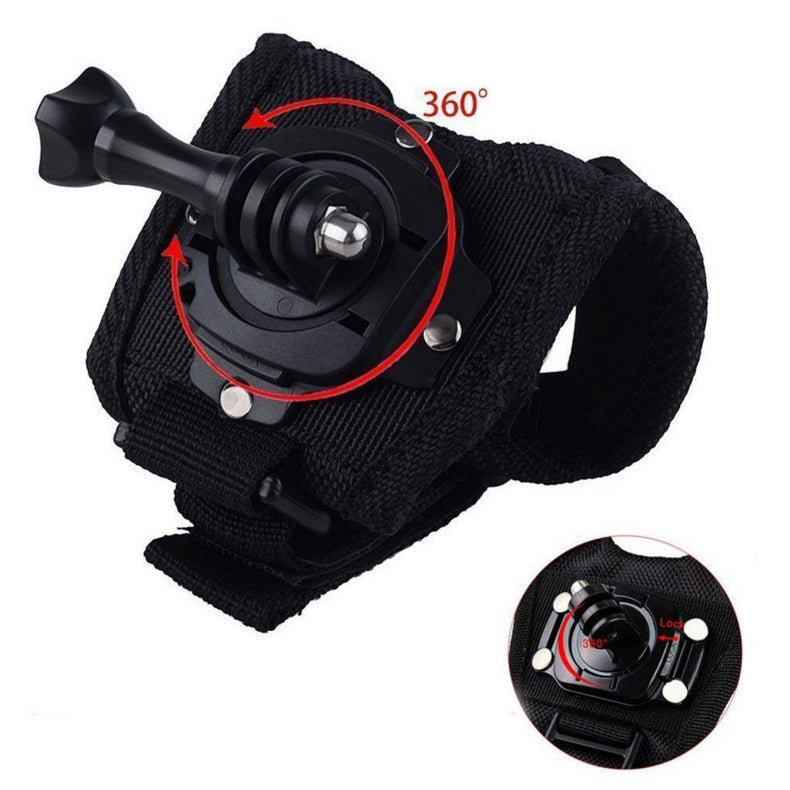 KTX-725523 360-Degree Rotating Palm Wrist Strap for Action Cameras - Comfortable and Versatile Mount for Cycling, Snowboarding, and Surfing