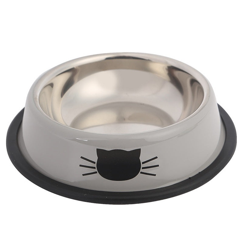 HKM-955027 Non-Slip Stainless Steel Cat Food Bowls with Removable Rubber Base for Small Cats