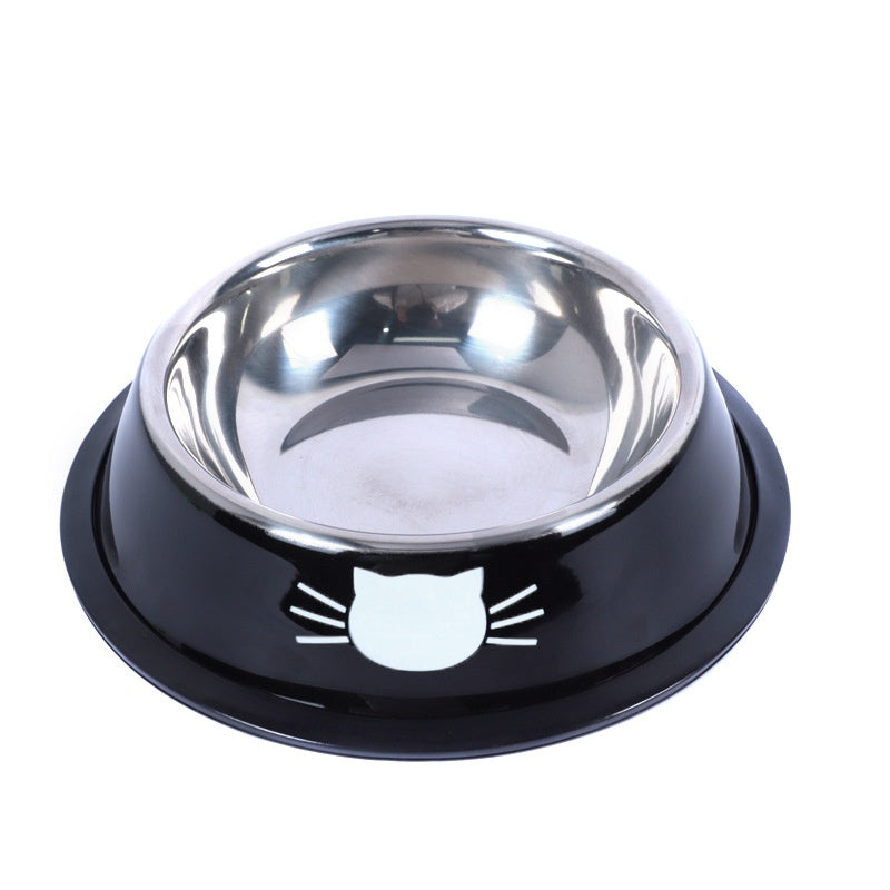 HKM-955027 Non-Slip Stainless Steel Cat Food Bowls with Removable Rubber Base for Small Cats