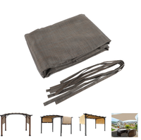 HKM-285843 Outdoor HDPE Sun Shade Canopy Cover with Grommets - 13' x 7.7', Brown