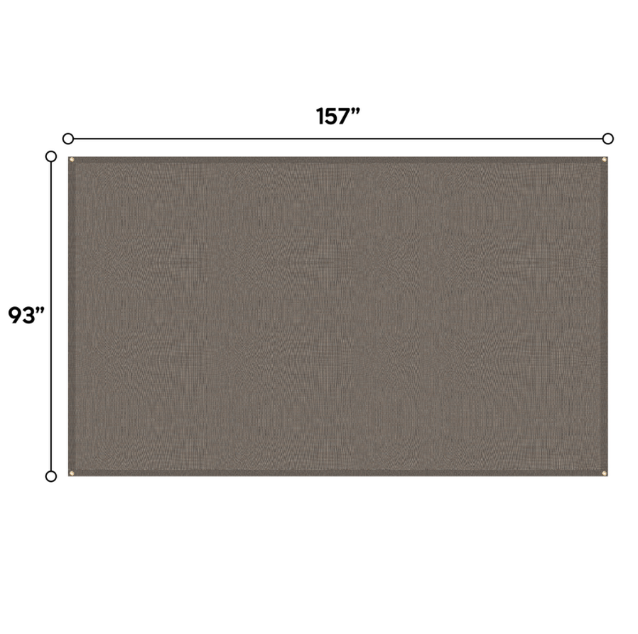 HKM-285843 Outdoor HDPE Sun Shade Canopy Cover with Grommets - 13' x 7.7', Brown