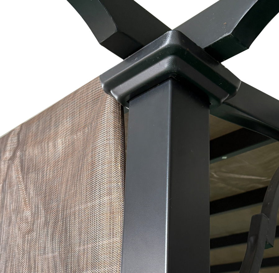 HKM-285843 Outdoor HDPE Sun Shade Canopy Cover with Grommets - 13' x 7.7', Brown