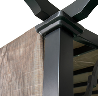 HKM-285843 Outdoor HDPE Sun Shade Canopy Cover with Grommets - 13' x 7.7', Brown