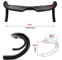 HKM-295059 Full Carbon Fiber Road Bike Handlebars - Lightweight Design for Enhanced Performance