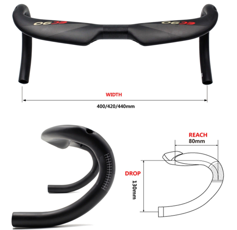 HKM-295059 Full Carbon Fiber Road Bike Handlebars - Lightweight Design for Enhanced Performance