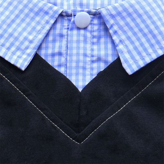 JMT-094730 Plaid Dog Collar Suit with Pointed Design - Polyester Fiber - Multiple Sizes Available