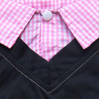 HKM-227603 Plaid Dog Collar Suit with Pointed Design - Polyester Fiber - Multiple Sizes Available