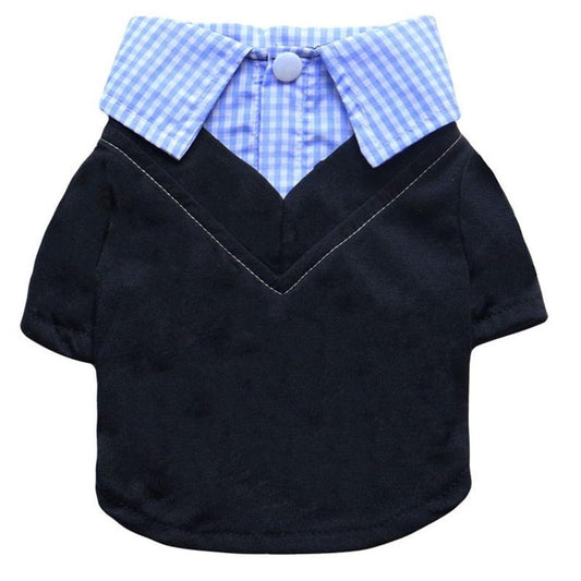 JMT-094730 Plaid Dog Collar Suit with Pointed Design - Polyester Fiber - Multiple Sizes Available