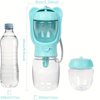 HKM-052179 2-in-1 Portable Dog Water Bottle with Food Container – Leak-Proof Pet Dispenser for Travel, Hiking, and Outdoor Adventures